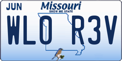 MO license plate WL0R3V