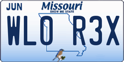 MO license plate WL0R3X