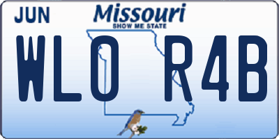 MO license plate WL0R4B