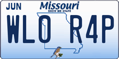 MO license plate WL0R4P