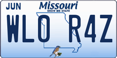 MO license plate WL0R4Z