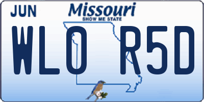 MO license plate WL0R5D