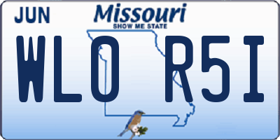 MO license plate WL0R5I