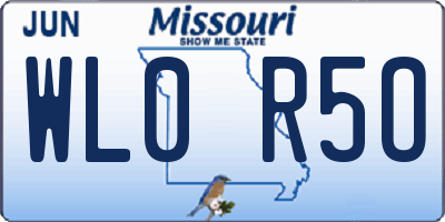 MO license plate WL0R5O
