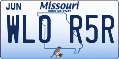 MO license plate WL0R5R