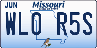 MO license plate WL0R5S