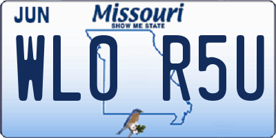 MO license plate WL0R5U