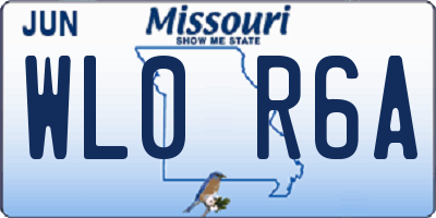 MO license plate WL0R6A