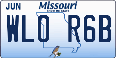 MO license plate WL0R6B