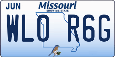 MO license plate WL0R6G
