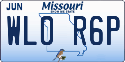 MO license plate WL0R6P