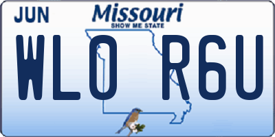 MO license plate WL0R6U