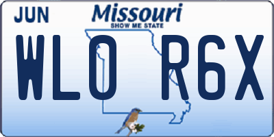 MO license plate WL0R6X
