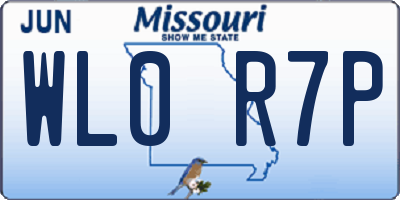 MO license plate WL0R7P