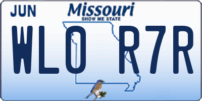 MO license plate WL0R7R