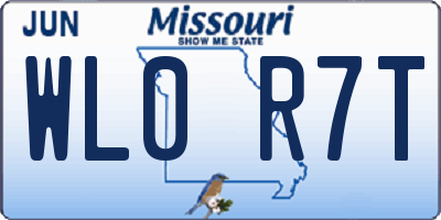 MO license plate WL0R7T