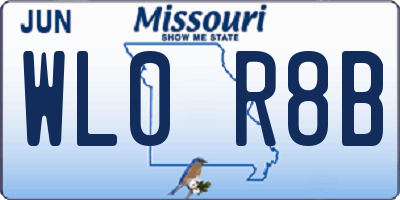 MO license plate WL0R8B