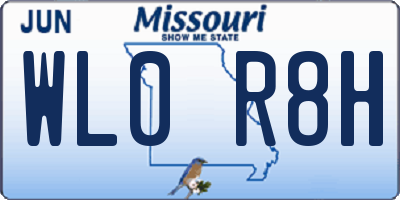 MO license plate WL0R8H