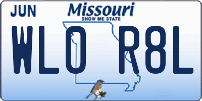 MO license plate WL0R8L