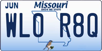 MO license plate WL0R8Q