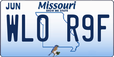 MO license plate WL0R9F