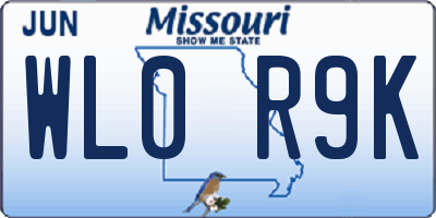 MO license plate WL0R9K