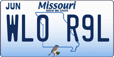 MO license plate WL0R9L