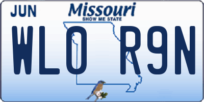MO license plate WL0R9N