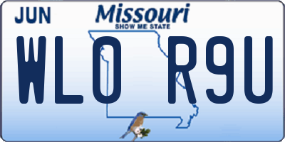 MO license plate WL0R9U