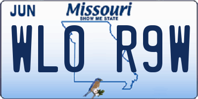 MO license plate WL0R9W