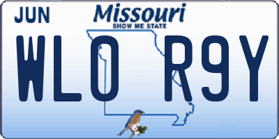 MO license plate WL0R9Y