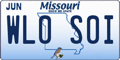MO license plate WL0S0I