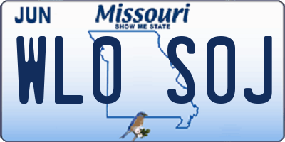 MO license plate WL0S0J