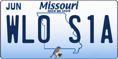 MO license plate WL0S1A