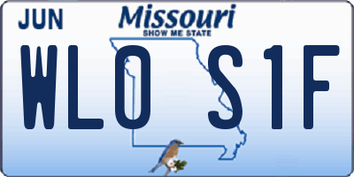 MO license plate WL0S1F
