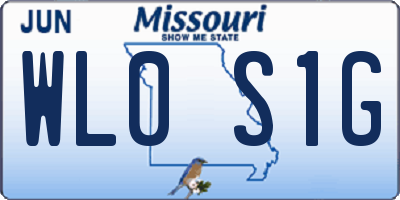 MO license plate WL0S1G