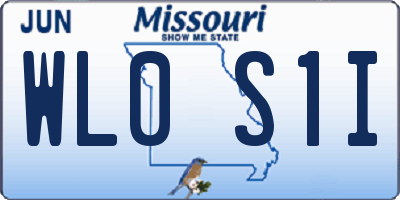 MO license plate WL0S1I
