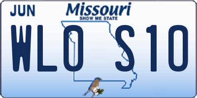 MO license plate WL0S1O