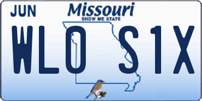 MO license plate WL0S1X