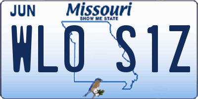 MO license plate WL0S1Z
