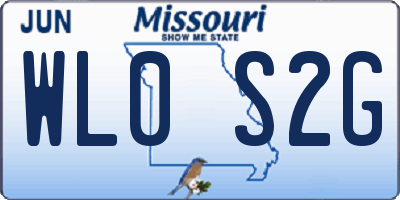 MO license plate WL0S2G