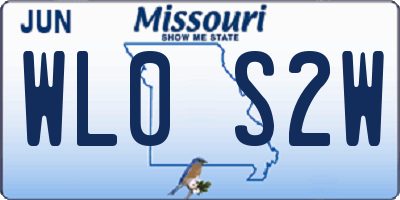 MO license plate WL0S2W