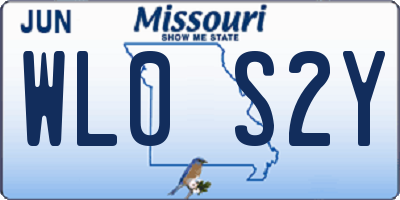 MO license plate WL0S2Y