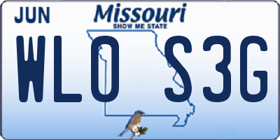 MO license plate WL0S3G