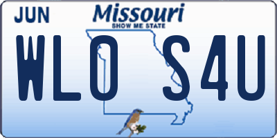 MO license plate WL0S4U
