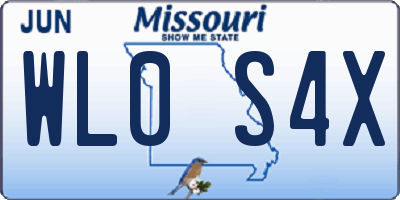 MO license plate WL0S4X