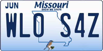 MO license plate WL0S4Z