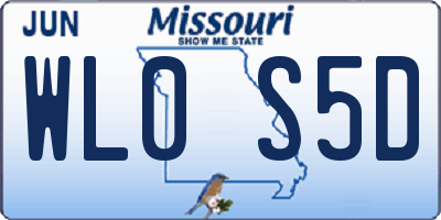 MO license plate WL0S5D