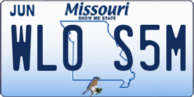 MO license plate WL0S5M