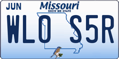 MO license plate WL0S5R